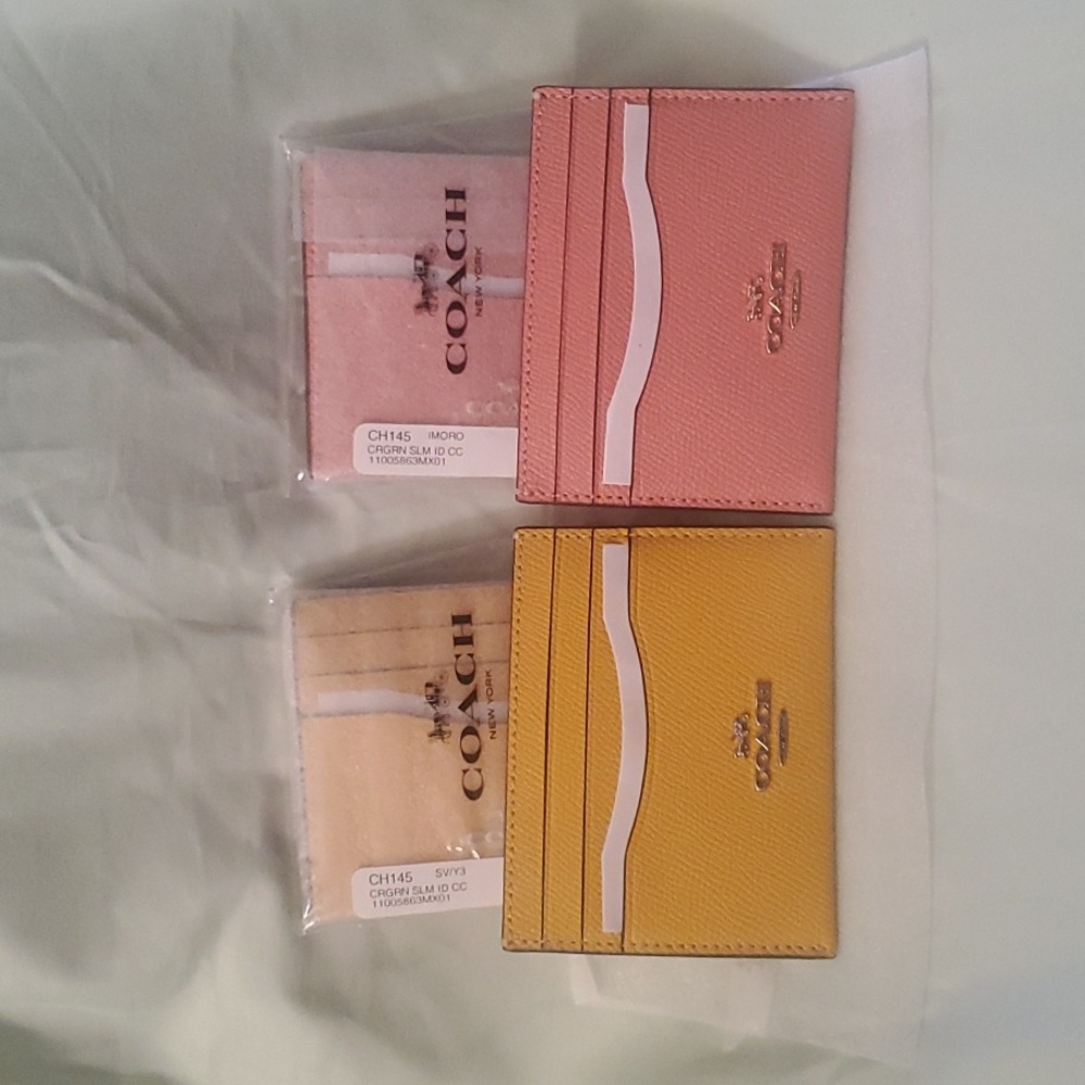 BNWT Authentic Coach Id holder $65-. OBO. Yellow 2 Left  Orange 1 Left - Picture 3 of 8